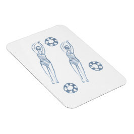 Künstlerische Snychro Schwimmer Blaue Illustration Magnet