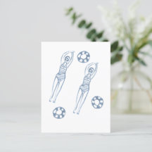 Künstlerische Snychro Schwimmer Blaue Illustration