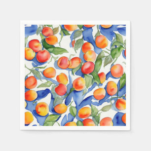 Künstlerische Sommer-Aprikosen-Frucht-Wasserfarben Serviette