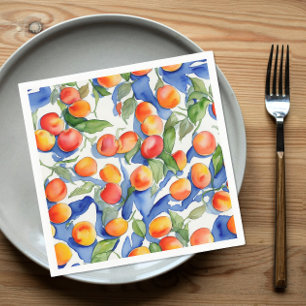 Künstlerische Sommer-Aprikosen-Frucht-Wasserfarben Serviette