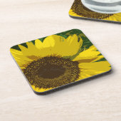 Künstlerische Sonnenblume Große gelbe Blume Getränkeuntersetzer (Linke Seite)
