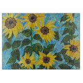 Künstlerische Sonnenblumen Schneidebrett (Vorderseite)