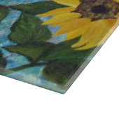 Künstlerische Sonnenblumen Schneidebrett (Ecke)