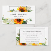 Künstlerische Sonnenblumenblume - Weiß 2 Visitenkarte (Vorne/Hinten)