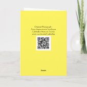 Künstlerische Sonnenblumenkarte Karte (Rückseite)