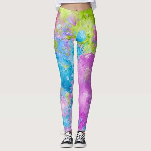 Künstlerische Splash: Leggings Wasserfarbensplash (Vorderseite)