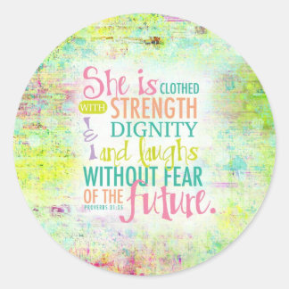 Künstlerische Sprichwörter 31:25 Runder Aufkleber