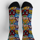 Künstlerische Street Art Cartoon Illustrationsgesi Socken (Oben)