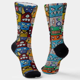 Künstlerische Street Art Cartoon Illustrationsgesi Socken