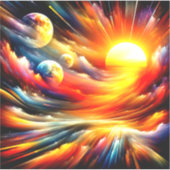Künstlerische Sun-Szene Aufkleber (Vorderseite)