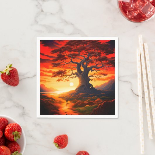 Künstlerische Szene Serviette (Beispiel)