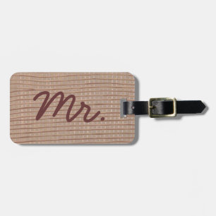 Künstlerische Tan Burlap Painting Luggage Tags Gepäckanhänger