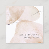 Künstlerische Tan Wasserfarbe Abstrakt gestrichene Quadratische Visitenkarte (Vorderseite)