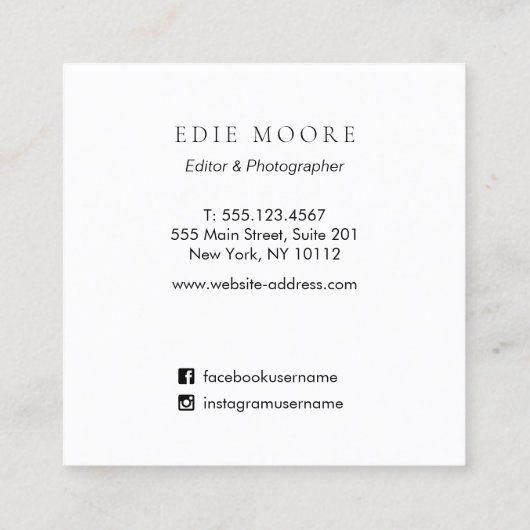 Künstlerische Tan Wasserfarbe Abstrakt gestrichene Quadratische Visitenkarte (Rückseite)