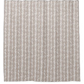 Künstlerische Taupe Beige Braun Weißes Zigzag Kuns Duschvorhang (Vorderseite)