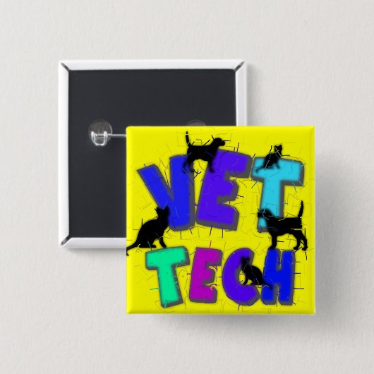 Künstlerische Tierarzttech-Geschenke, Button (Vorne & Hinten)