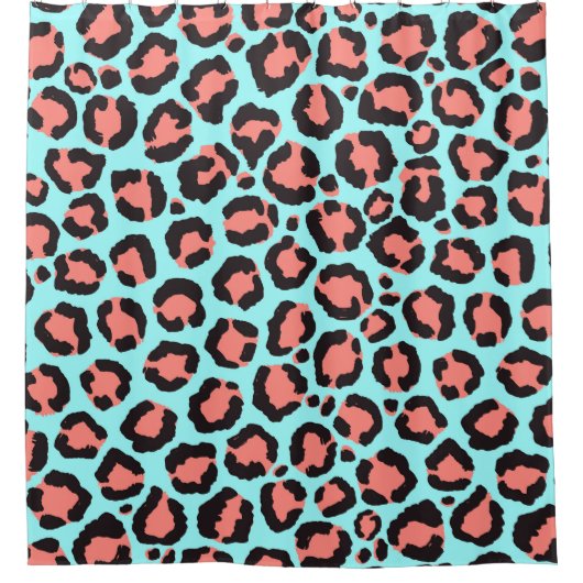 Künstlerische Trendy Cornflakes Minze Aquamarin Le Duschvorhang (Vorderseite)