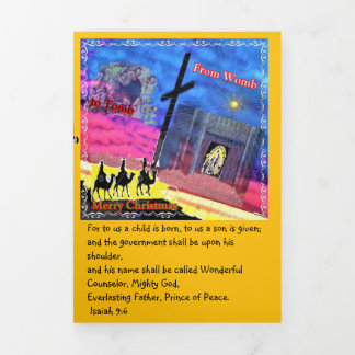 Künstlerische Trifold Letter Falten Weihnachtskart Dreifach Gefaltete Karte