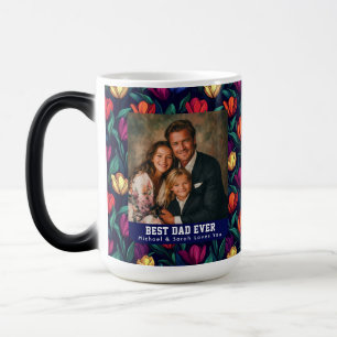 Künstlerische Tulpen-Blumen-Opa-Foto-Personalisier Verwandlungstasse