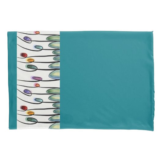 Künstlerische Tulpengrenze Kissenbezug (Vorderseite)