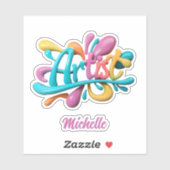 Künstlerische Typografie, farbenfroh, modern, stil Aufkleber (Blatt)