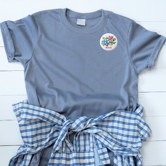 Künstlerische Typografie, farbenfroh, modern, stil Button