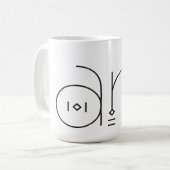 Künstlerische Typografie Kaffeetasse (Vorderseite Links)