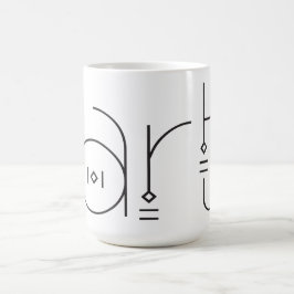 Künstlerische Typografie Kaffeetasse