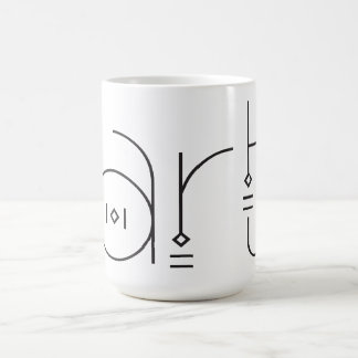 Künstlerische Typografie Kaffeetasse