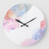 Künstlerische Uhr Blau und Rosa Watercolor (Vorderseite)