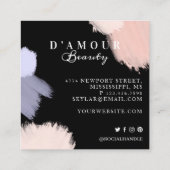 Künstlerische und moderne Abstrakte Pinselstriche Quadratische Visitenkarte (Rückseite)