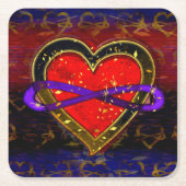 Künstlerische Unendlichkeit Herz Polyamory Flag Sy Rechteckiger Pappuntersetzer (Vorderseite)