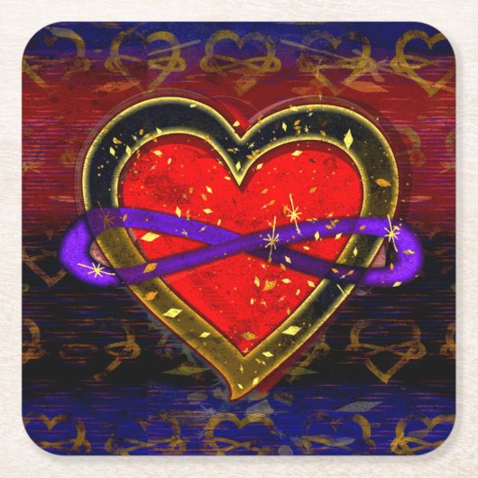 Künstlerische Unendlichkeit Herz Polyamory Flag Sy Rechteckiger Pappuntersetzer (Vorderseite)