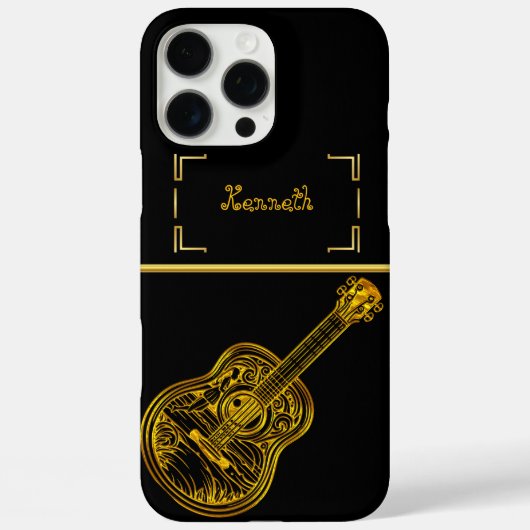 Künstlerische Vertretung eines Goldenen Gitarrende Case-Mate iPhone Hülle (Rückseite)