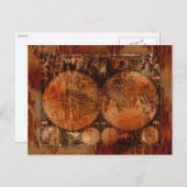 Künstlerische Vintage Alte Weltkarte Postkarte (Vorne/Hinten)