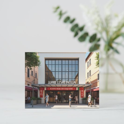 Künstlerische Vision der Chinatown Roms | Esquilin Postkarte (Stehend Vorderseite)