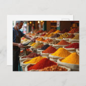Künstlerische Vision des römischen Gewürzmarktes Postkarte (Vorne/Hinten)