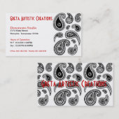 Künstlerische Visitenkarte (Vorne/Hinten)