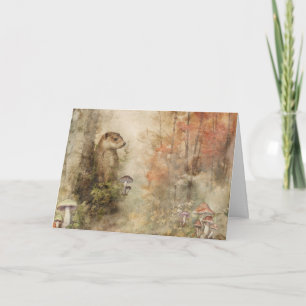 Künstlerische Waldtiere Wildlife Otter Grußkarte  Karte