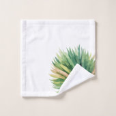 Künstlerische Wasserfarbe Botanik Badhandtuch Set (Waschlappen)