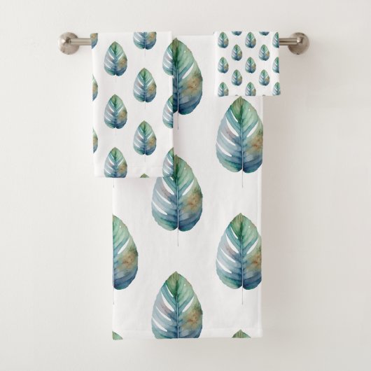 Künstlerische Wasserfarbe Botanik Badhandtuch Set (Insitu)