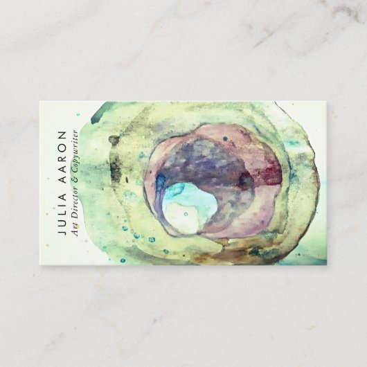 Künstlerische Wasserfarbe Gemstone Greenery Beige Visitenkarte (Vorderseite)