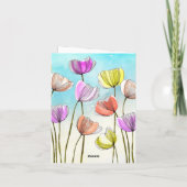 Künstlerische Wasserfarbe und Tinte Tulips Muttert Karte (Rückseite)