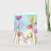 Künstlerische Wasserfarbe und Tinte Tulips Muttert Karte (Vorderseite)