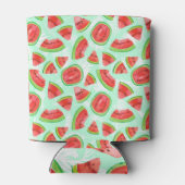 Künstlerische Wassermelone: Wasserfarbenes Fruchtm Dosenkühler (Rückseite)