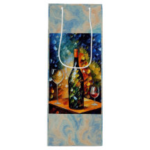 Künstlerische Wein-Geschenktasche – City Night Des