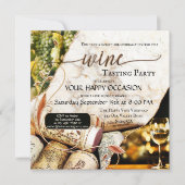 Künstlerische Weinkellerei oder Weinberg Weinprobe Einladung (Vorderseite)