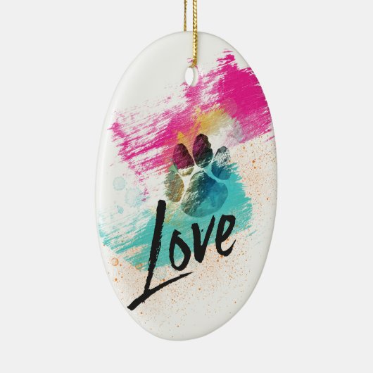 Künstlerische Welpen-Liebe Keramik Ornament (Rechts)