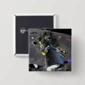 Künstlerische Wiedergabe eines neuen Raumschiffs z Button (Vorne & Hinten)