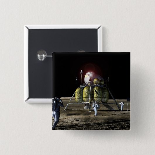 Künstlerische Wiedergabe eines neuen Raumschiffs z Button (Vorne & Hinten)